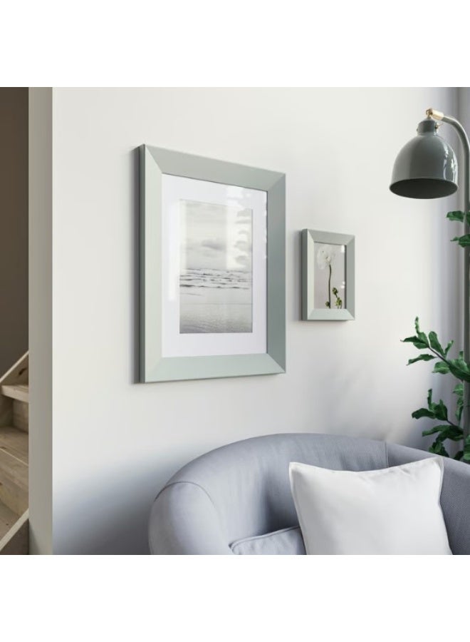 Modern 30x40 cm Photo and Art Frame with Plastic Front Protection - Pale Grey-Green - Image 2